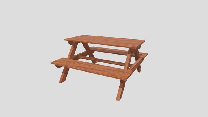 Park Bench & Table 3D Model