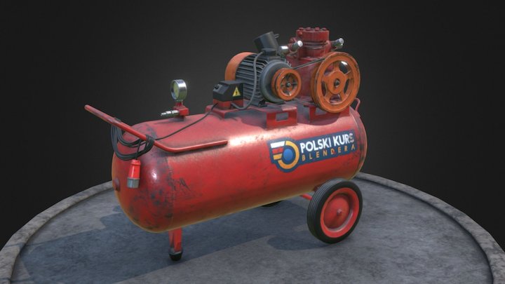 Piston Compressor (Game art) 3D Model