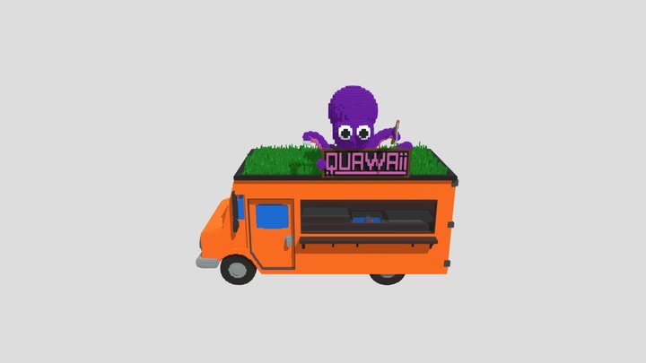 Kawaii-0-FOOD TRUCK 3D Model