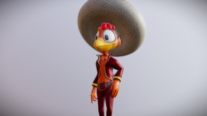 Fanart Panchito Pistoles Disney Character 3D Model