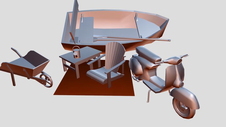 DAE 5 Finished props - Grandma's House 3D Model