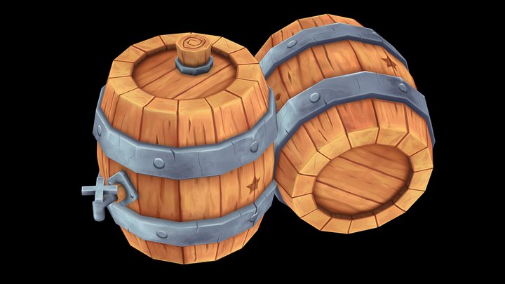 BARRIL LOW POLY 3D Model