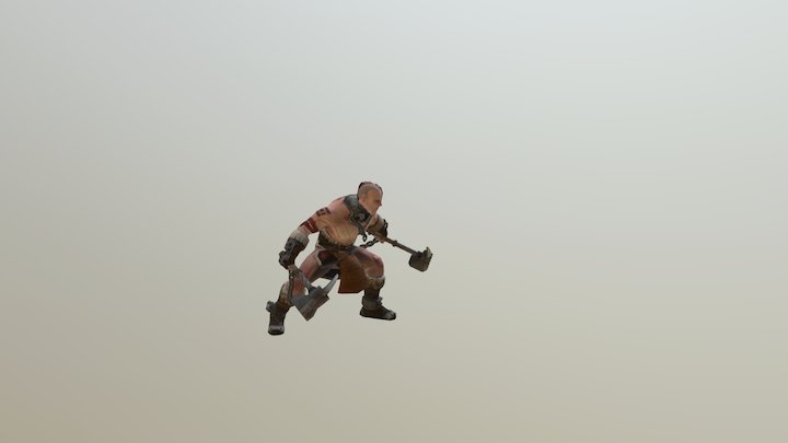imprisoned warrior - jump attack 3D Model