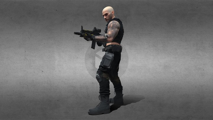 cyberpunk gang berserker fighter, male,