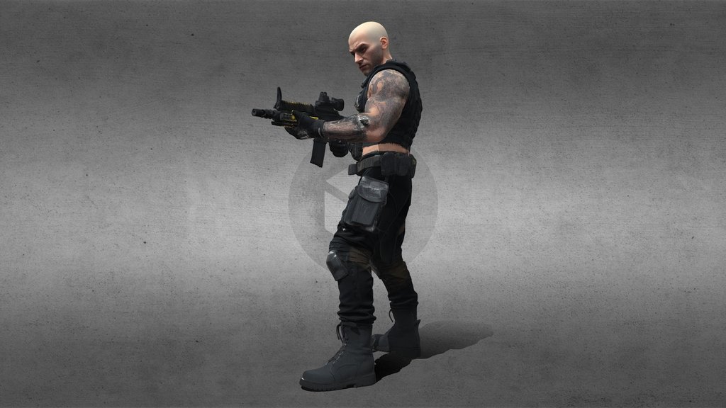 cyberpunk gang berserker fighter, male,