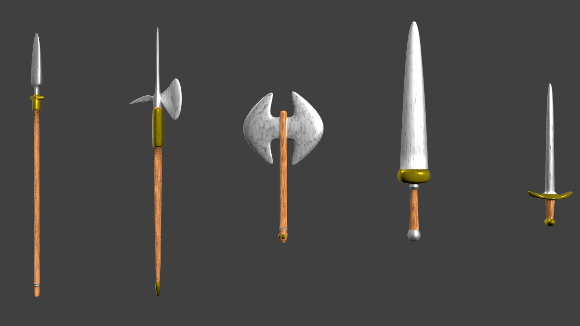 Rusty Medieval Weapon Pack - Download Free 3D model by duck123acb ...