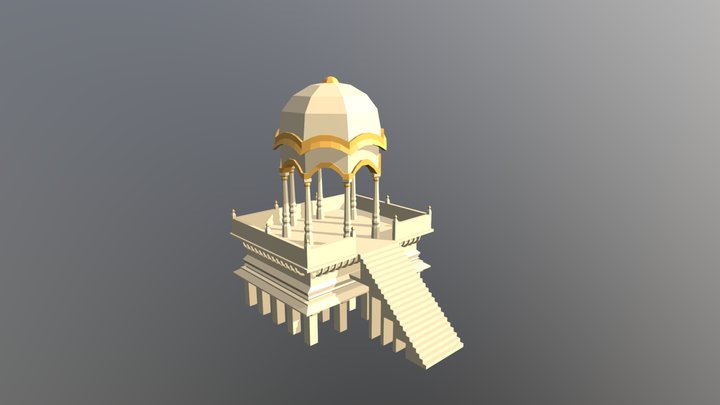 3D low-poly temple 3D Model