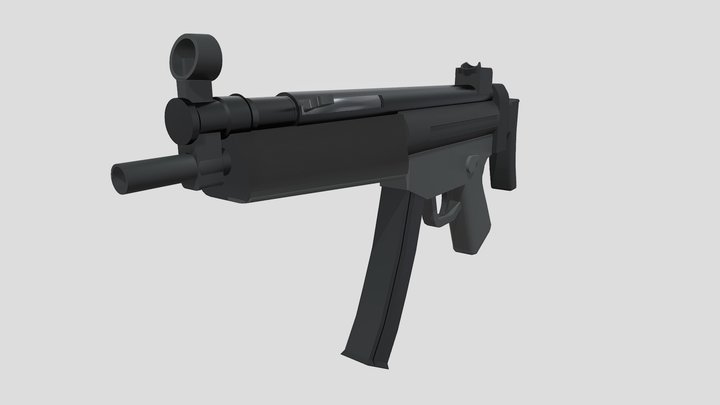 Low Poly HK MP5 3D Model