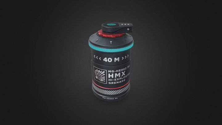 HMX HI-Explosive Grenade 3D Model