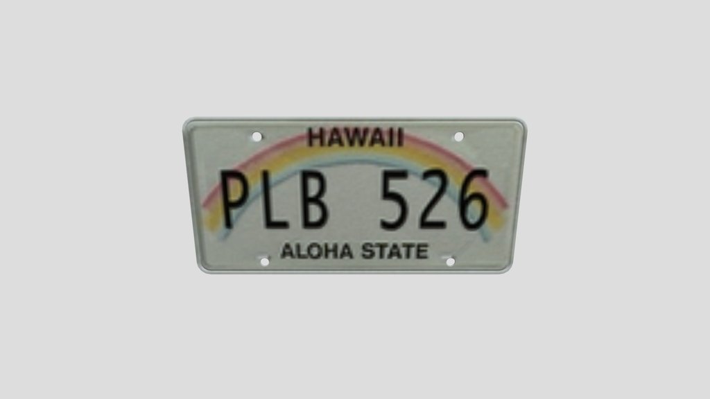 Hawaii Licence Plate Pl