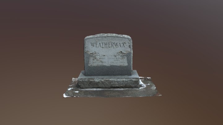 Grave Marker of James A. and Lillian Weatherwax 3D Model