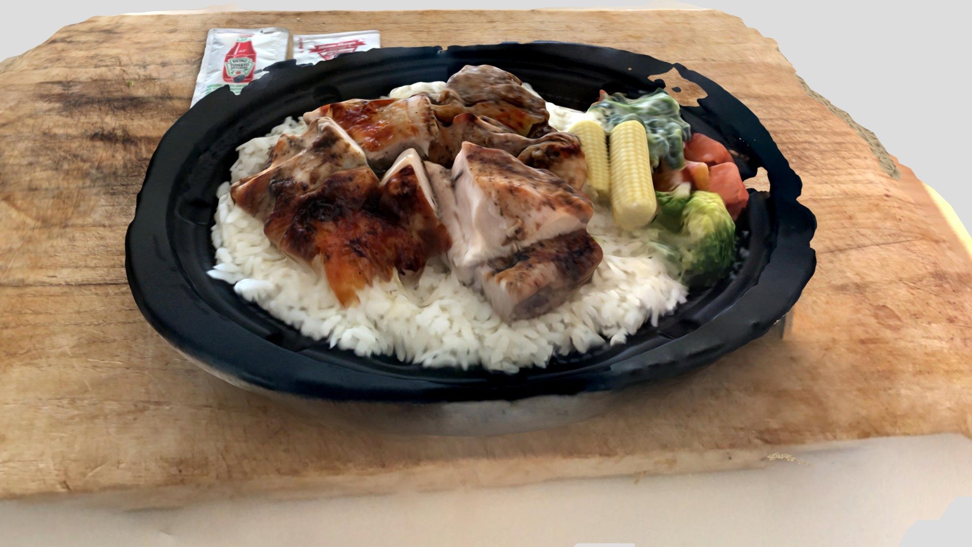 A Jerk chicken Bento (lunch combo)