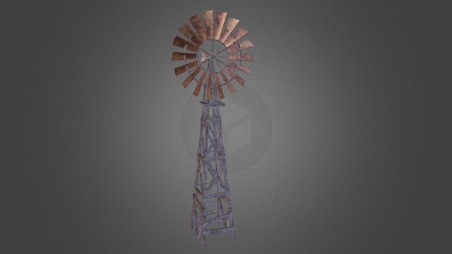 Western Windmill 3D Model