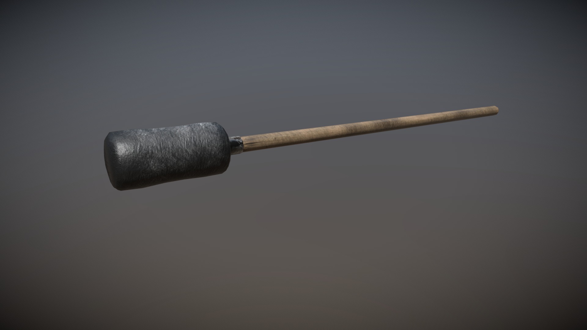 3D model Cannon Cleaning Rod - This is a 3D model of the Cannon Cleaning Rod. The 3D model is about a black and silver microphone.