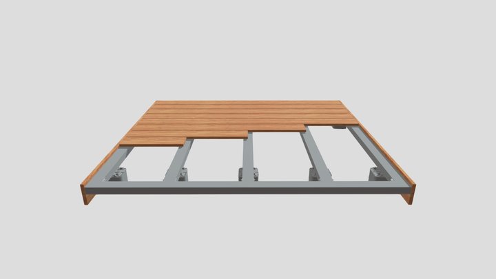 Hardwood Decking On Proframe - Standard Layout ( 3D Model