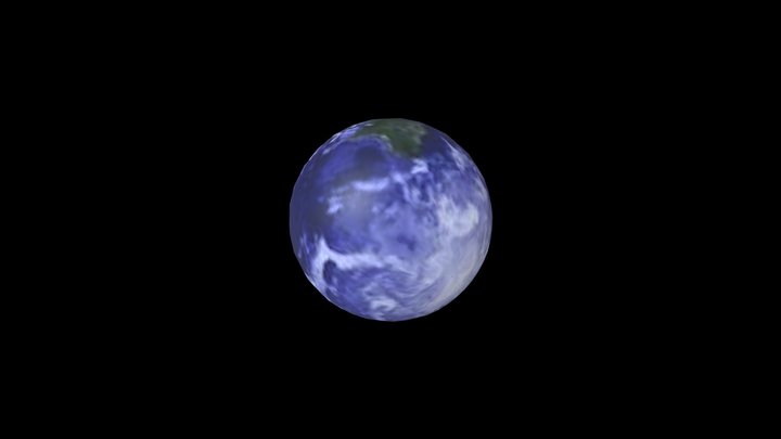 Earth planet with stars background 3D Model