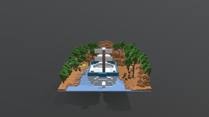 Bateau Paysage 3D Model