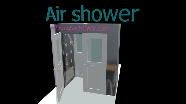 Buồng thổi khí airshower loại 2 cửa 3D Model