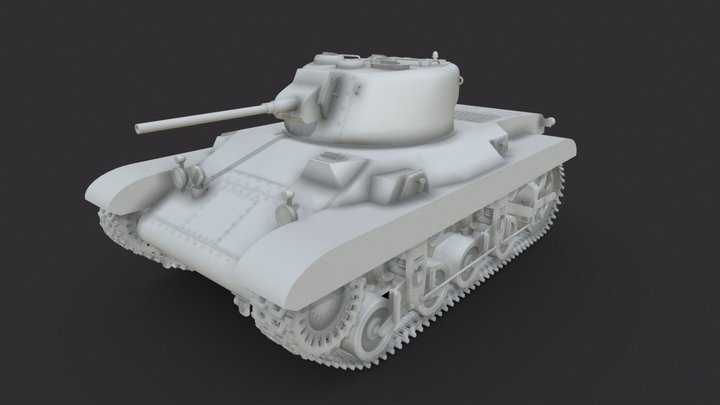 M22 Locust Light Tank (Airborne) 3D Model