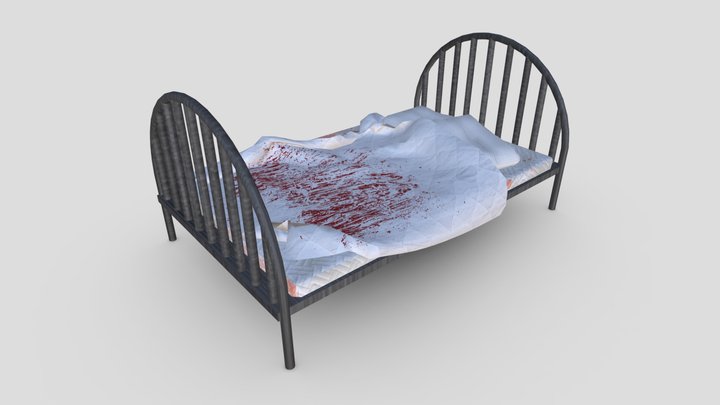 Old Style Hospital Bed 3D Model