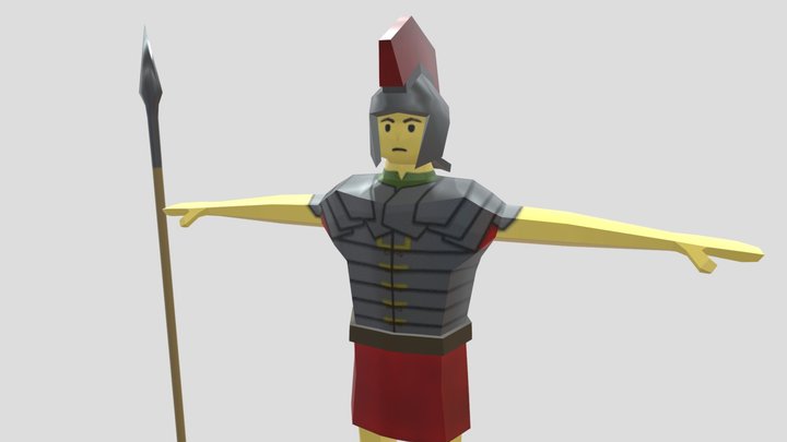 Low poly Roman guard 3D Model