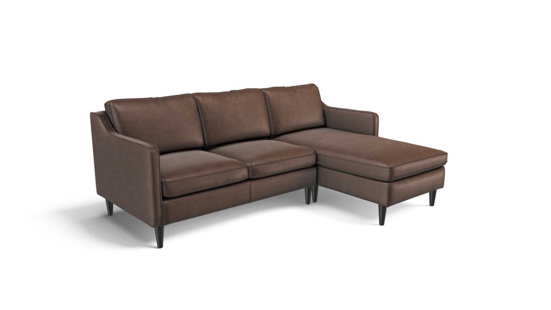 Walken Corner Sofa, Saddle Tan Premium Leather
