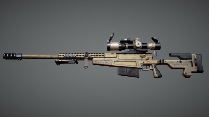AX-50 Sniper Rifle AAA FPS Game Ready Asset 3D Model