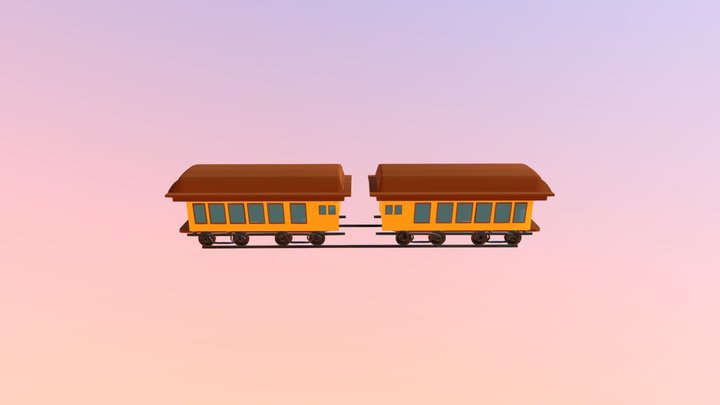 Wagoniki do pociągu 3D Model
