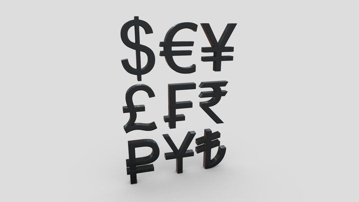 Currency Symbols Pack 3D Model