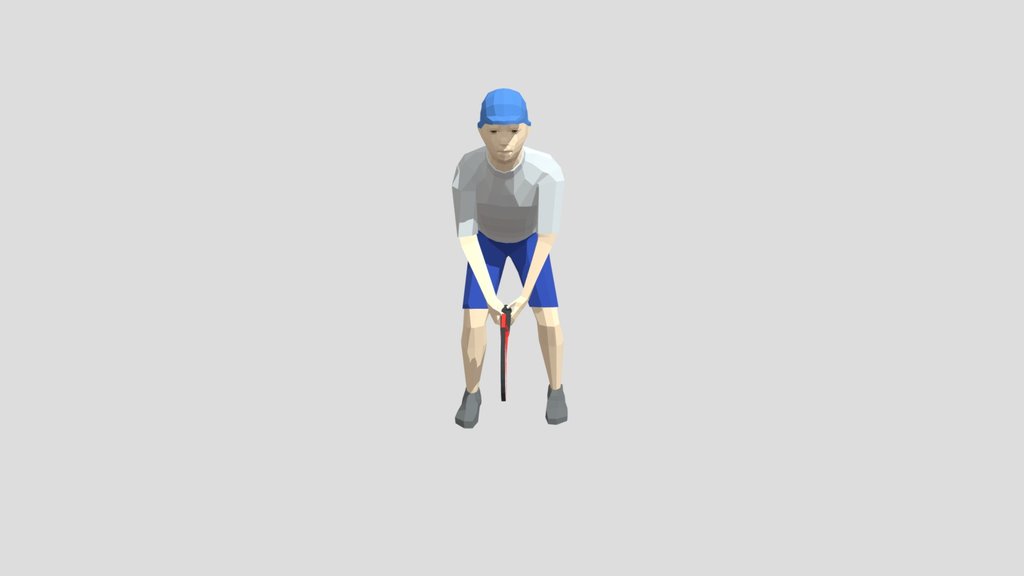 Low Poly Kid Playing Tennis
