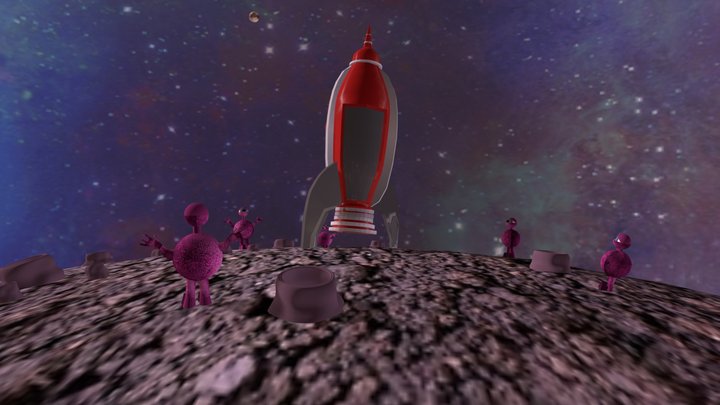 Cartoon Style Space 3D Model