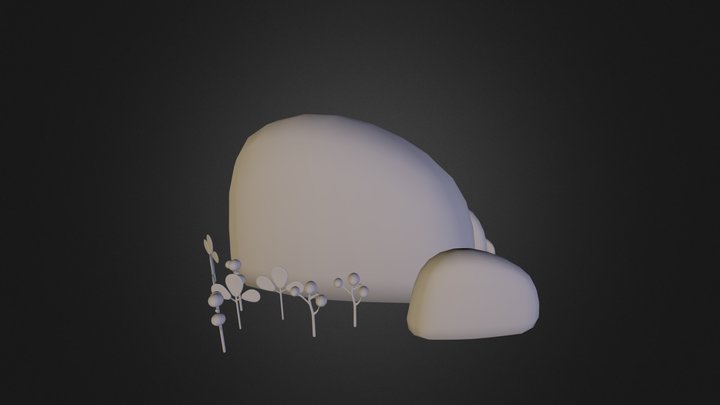 Piedras y flores 3D Model