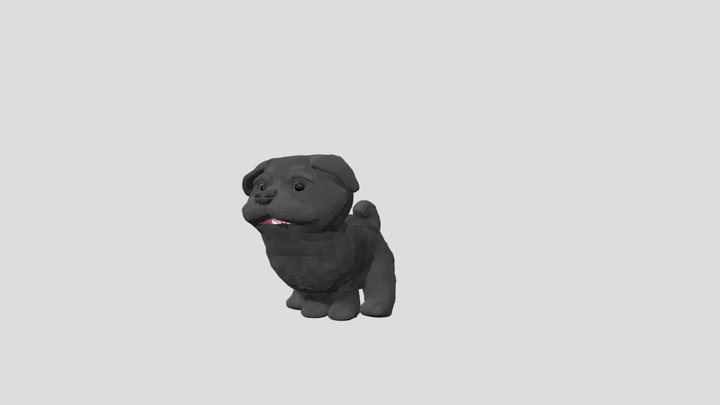 Cute animated low-poly doggy