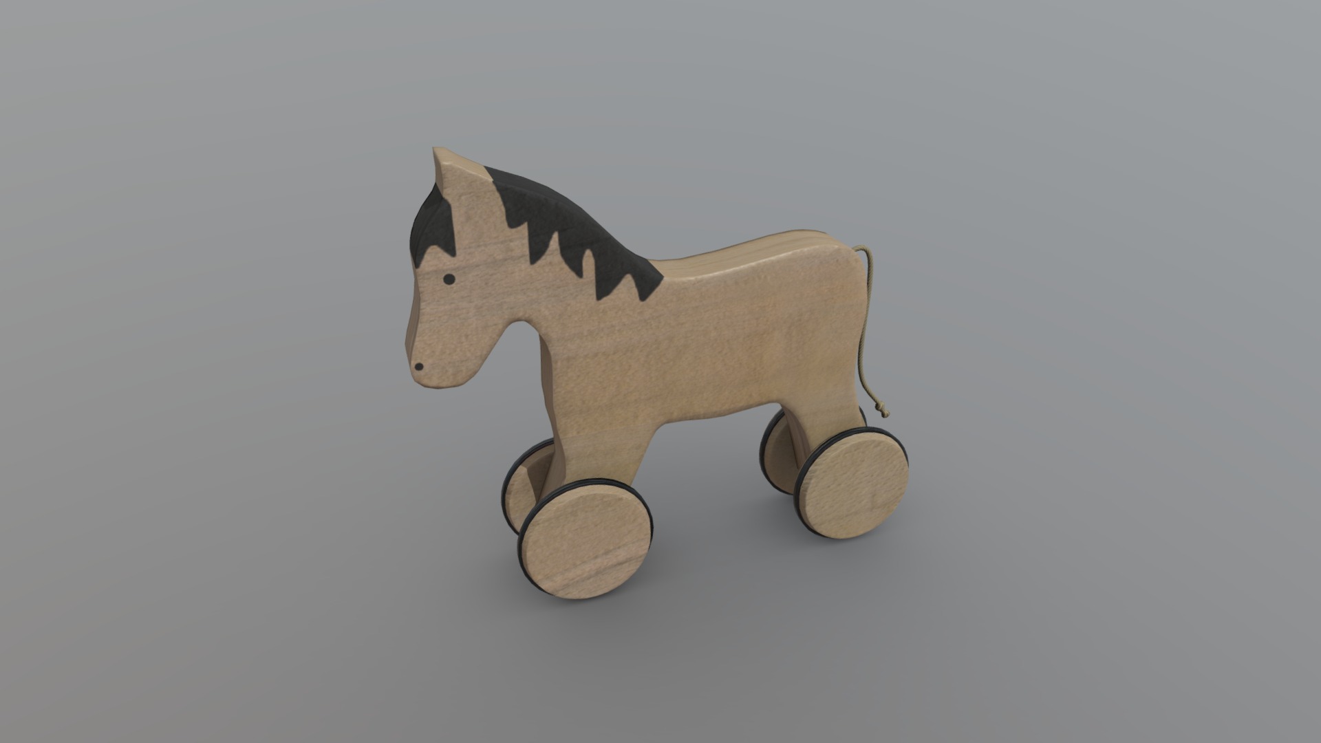 3D model Horse on Wheels - This is a 3D model of the Horse on Wheels. The 3D model is about a small clay animal.