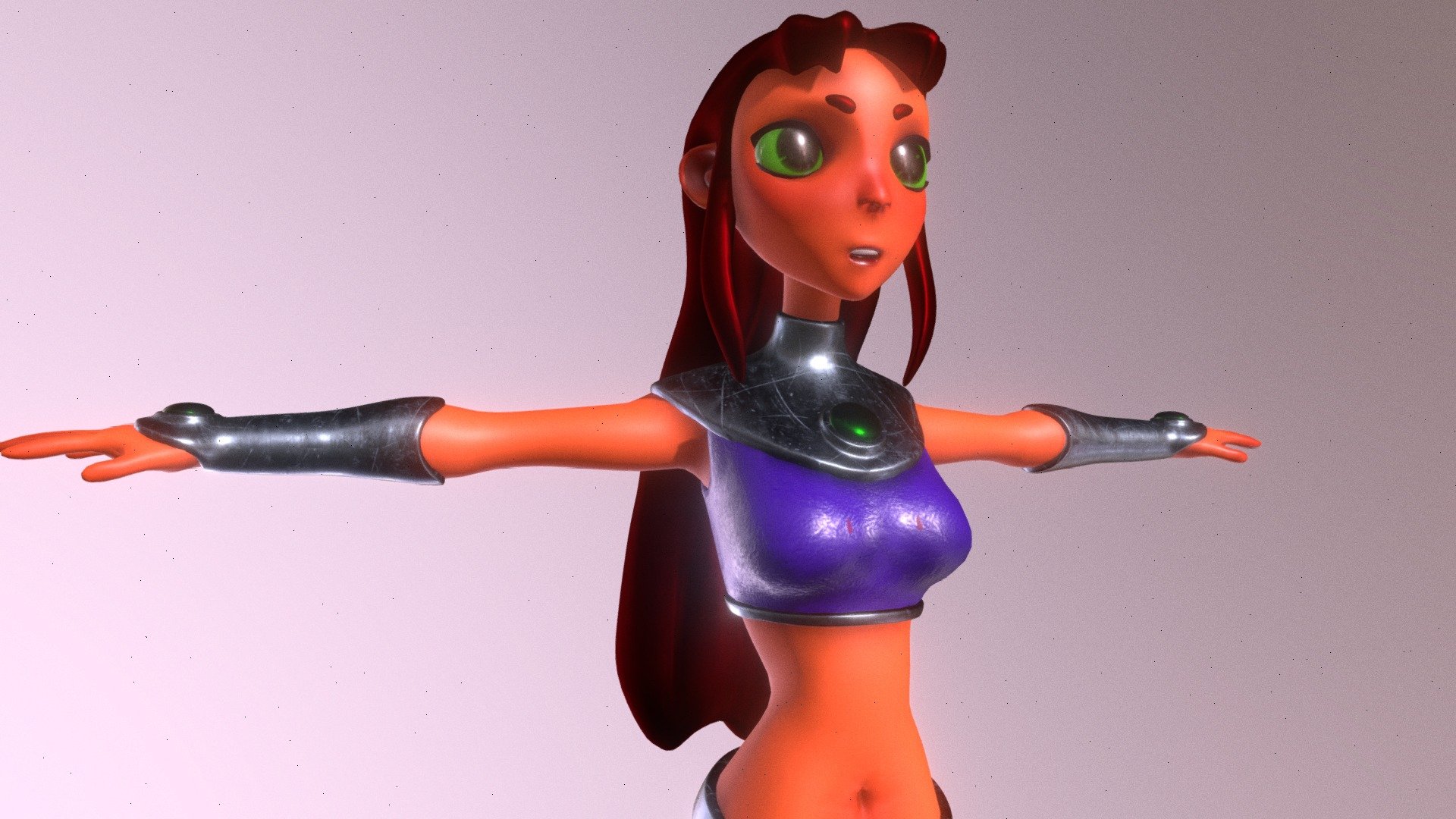 Teen titans Stylized Starfire rigged | 3D model