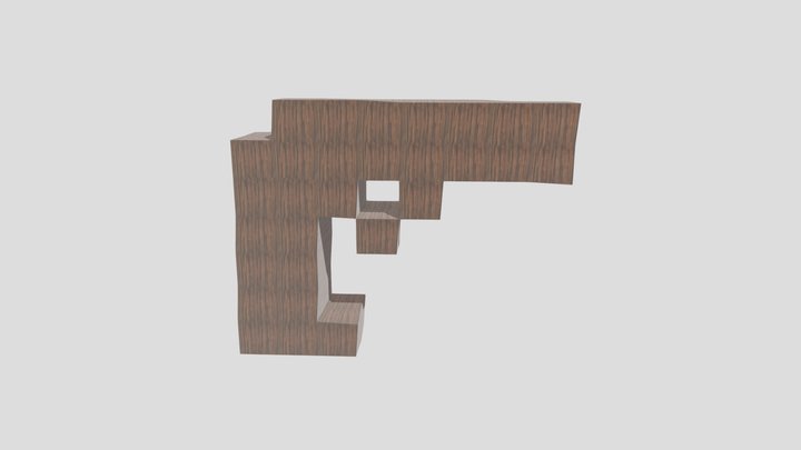 Revolver voksel 3D Model