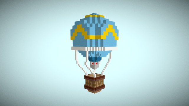 Hot Air Ballon Voxel 3D Model