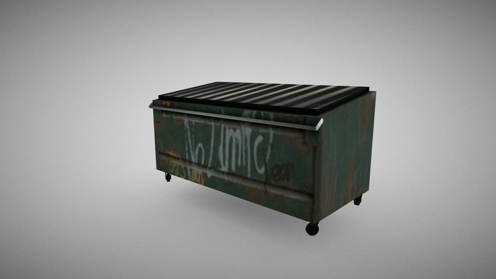 PSX Style Garbage Container 3D Model