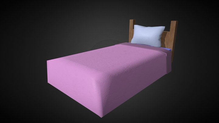 Little Girl's Bed 3D Model