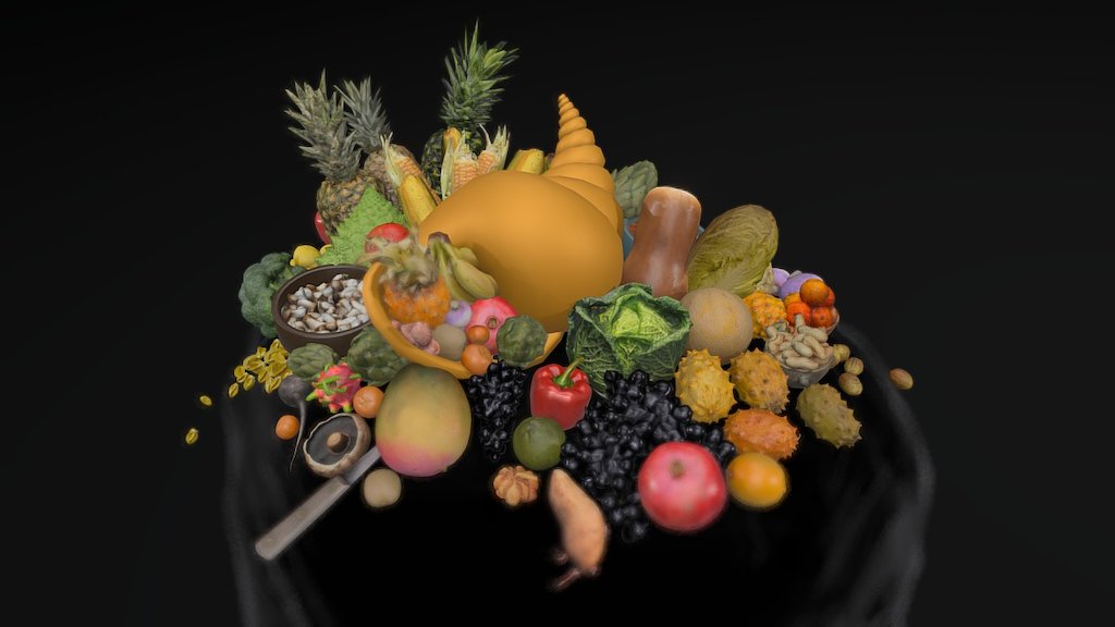 Horn of Plenty - Combined Scene  #3Dscanfruitveg