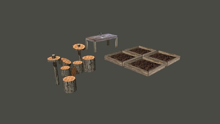 SM_CropChart_DrumSet_GardenSink 3D Model