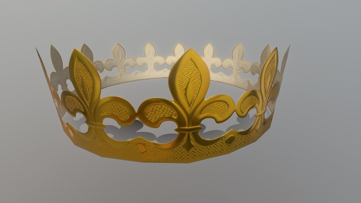Galette des rois / King cake's crown Low Poly. 3D Model