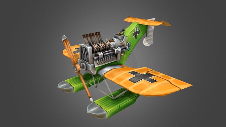 Hansa Brandenburg Airplane 3D Model