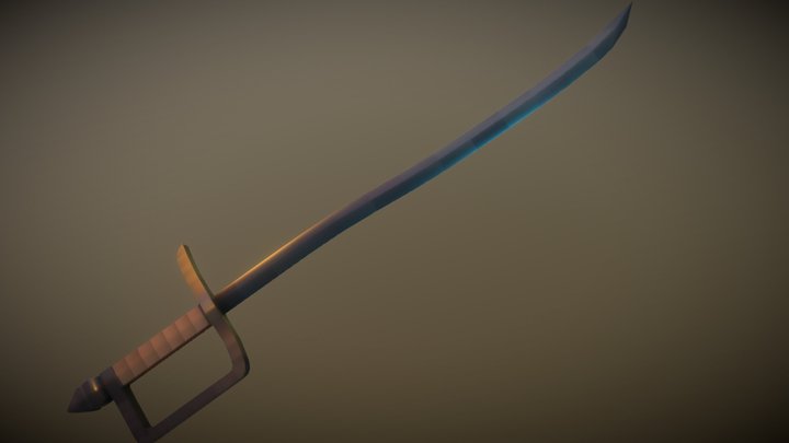 Low-Poly Esque Kopesh 3D Model