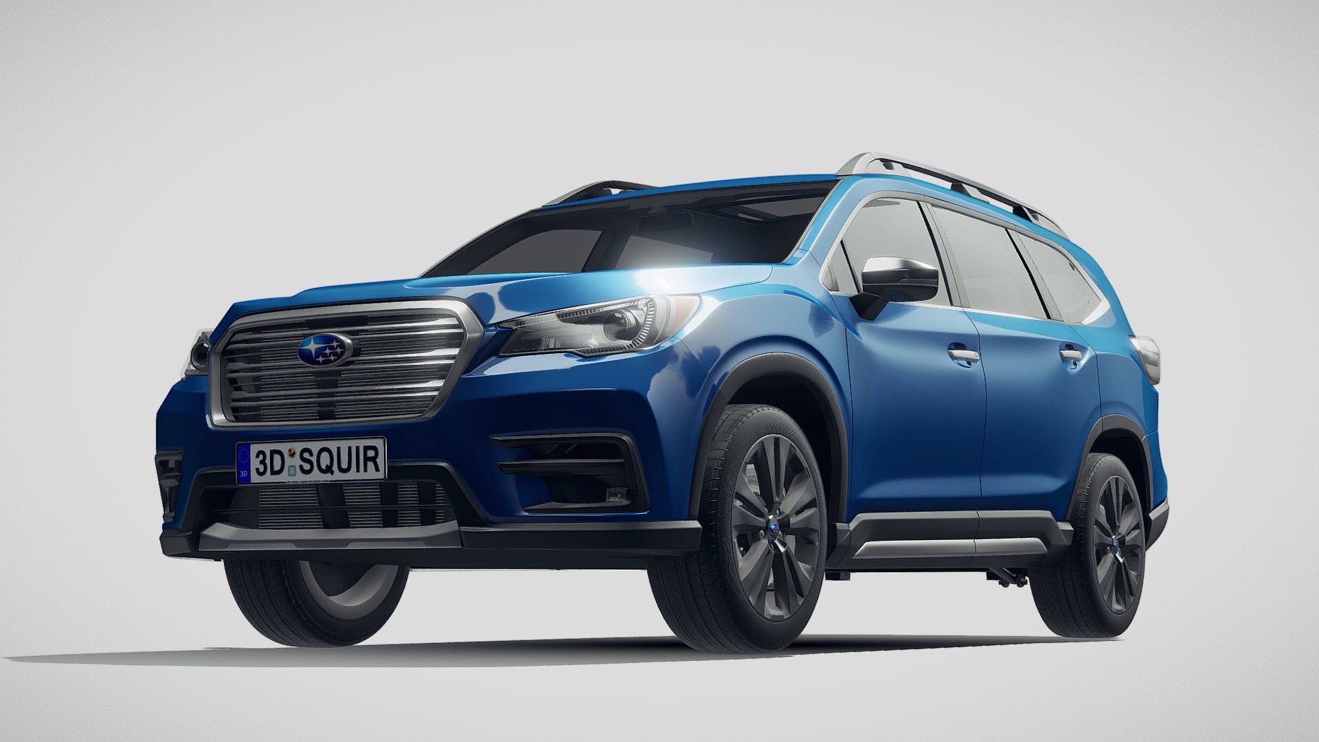 3D model Subaru Ascent 2019 - This is a 3D model of the Subaru Ascent 2019. The 3D model is about a blue car with a white background.