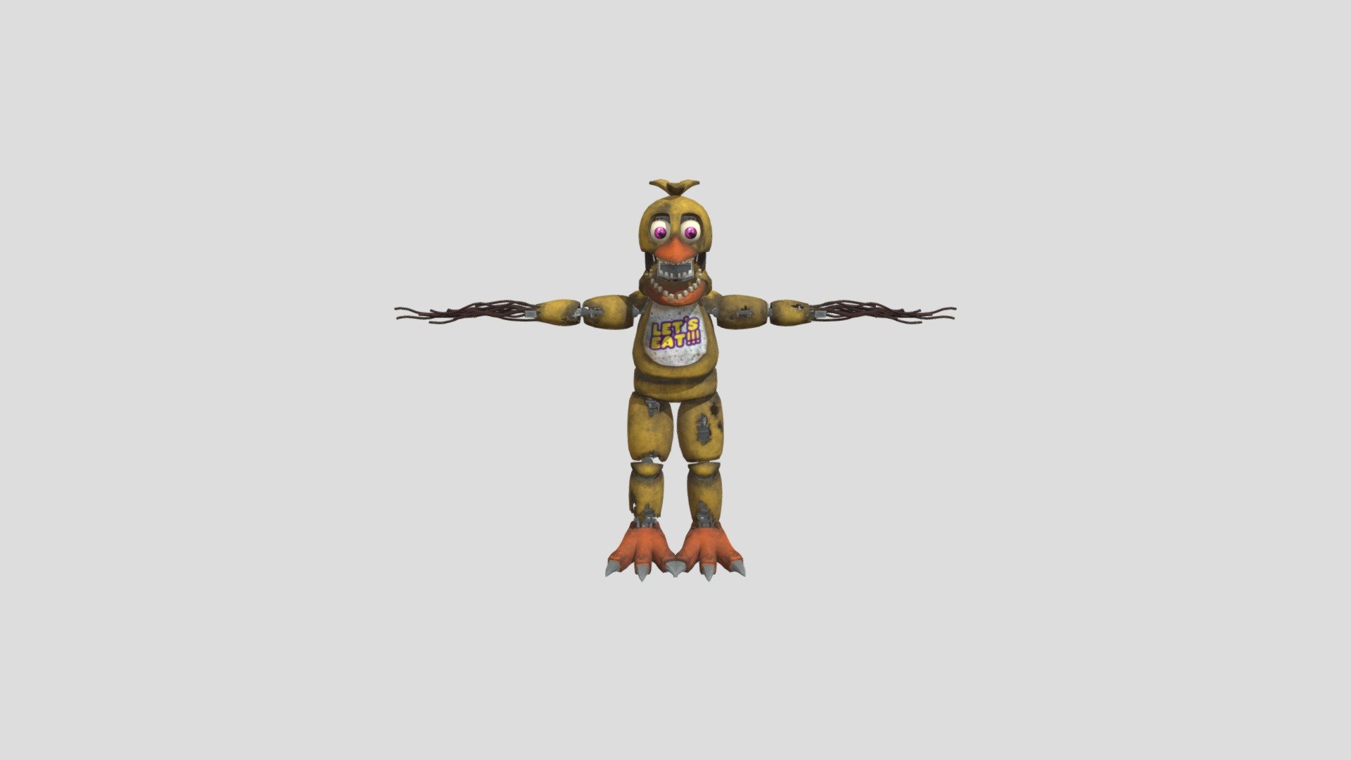 Five Nights At Freddy's - Withered Chica - Download Free 3D Model By ...