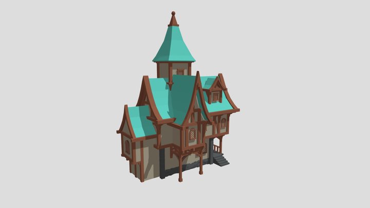 lowpoly fantasy medieval house 3D Model