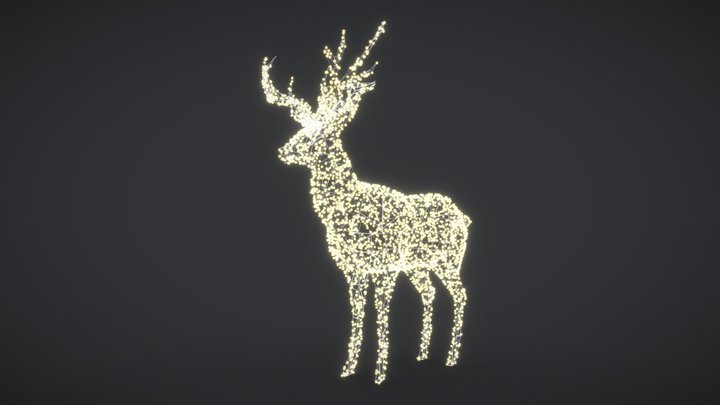 Christmas Light Deer 3D Model