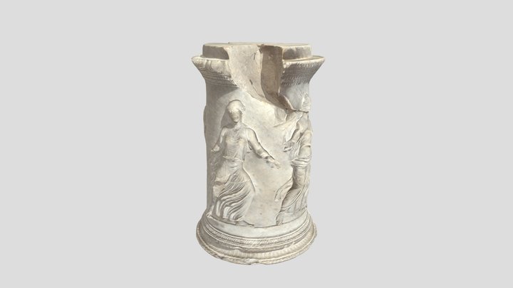 Roman Marble Ornate Plinth 3D Model
