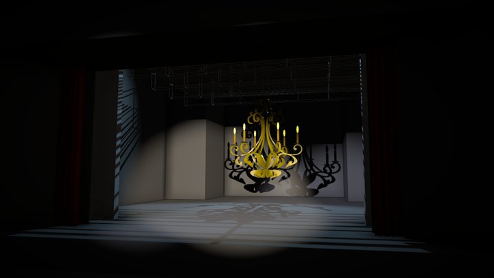сцена с люстрой 3D Model